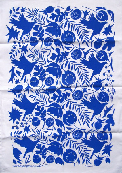 Autumn Tea Towel - Blue, Sarah Targett