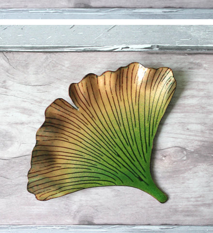Ginkgo Leaf Trinket Dish, Mixed, TD-2,