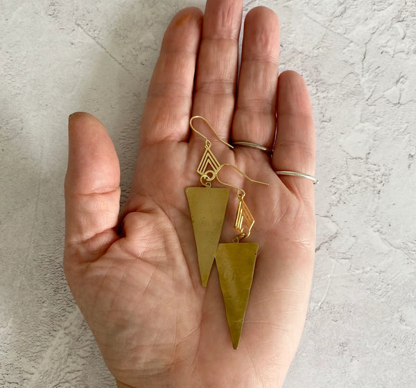 Beaux Triangle Earrings, Stuff Made from Things