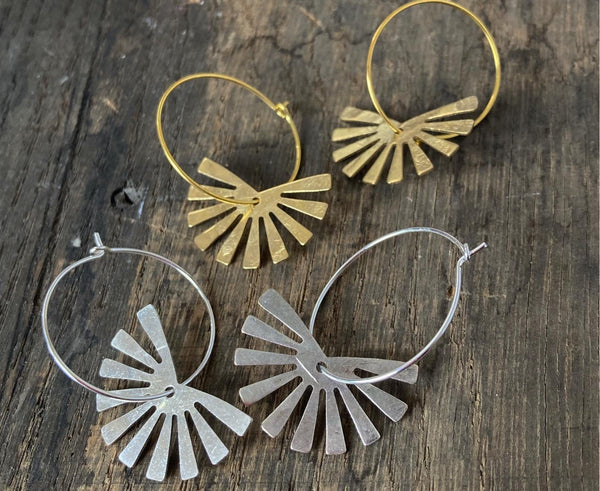 Sun Beam Earrings - Various finishes