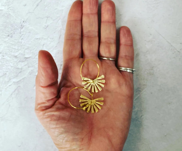Sun Beam Earrings - Various finishes