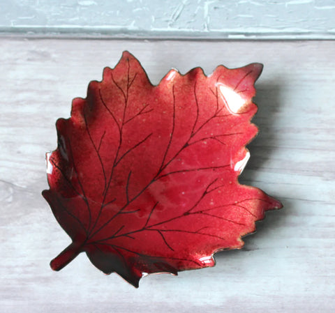Acer Leaf Trinket Dish, Red, TD-3,