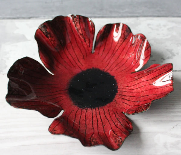 Poppy Trinket Dish, Red, TD-6,