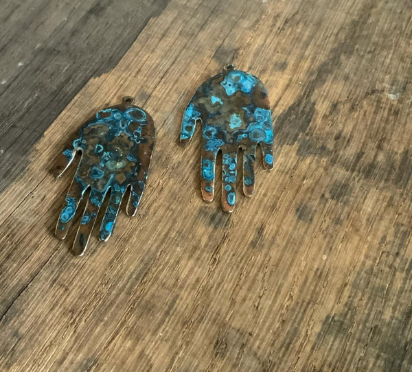 Patinated Hand Necklace