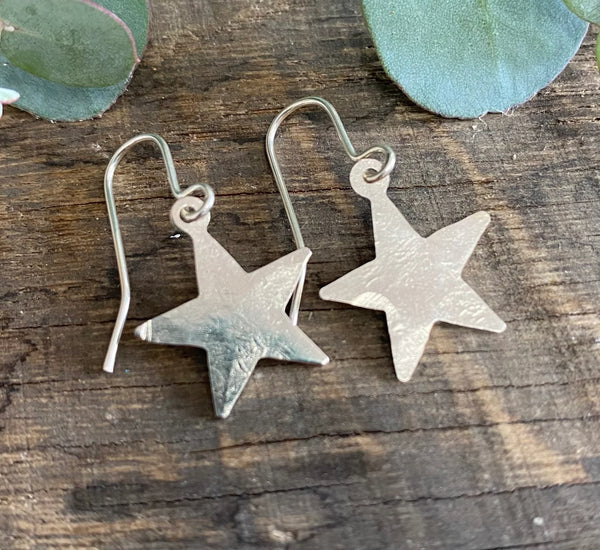 Tiny Silver Tone Star Earrings, Stuff Made from Things