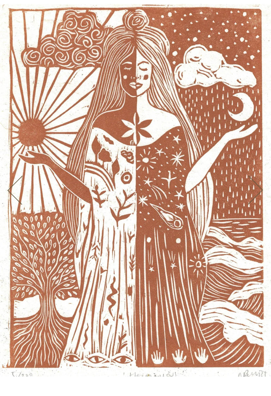 Harmonious Linoprint, Prints by the Bay, Nicole Revy