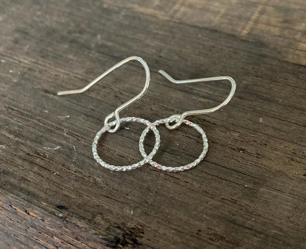 Sterling Silver Diamond Cut Hoops