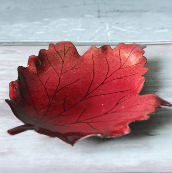 Acer Leaf Trinket Dish, Red, TD-3,
