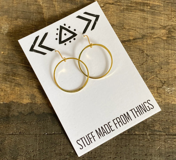Large Planished Brass Hoops, Stuff Made from Things