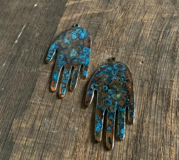 Patinated Hand Necklace