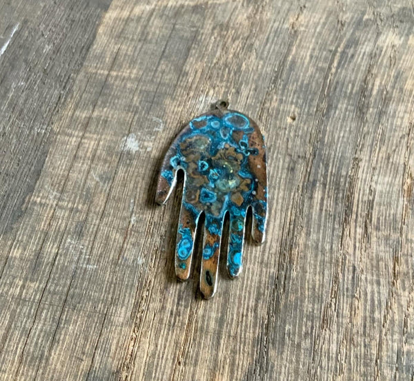 Patinated Hand Necklace