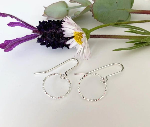 Sterling Silver Diamond Cut Hoops