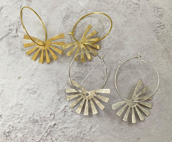 Sun Beam Earrings - Various finishes