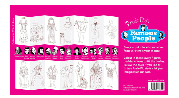 Rosie Flo's Famous People Colouring Concertina