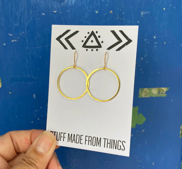 Large Planished Brass Hoops, Stuff Made from Things