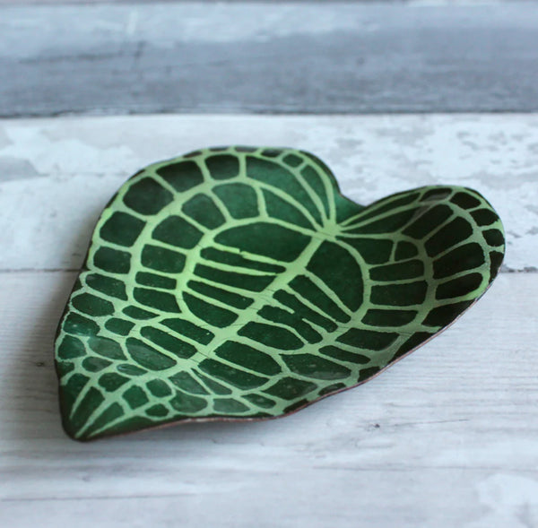 Anthurium Clarinervium Leaf Trinket Dish, TD-5,
