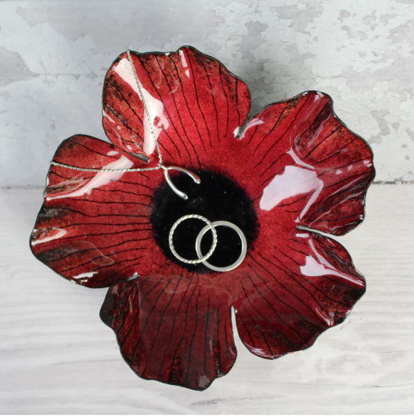 Poppy Trinket Dish, Red, TD-6,