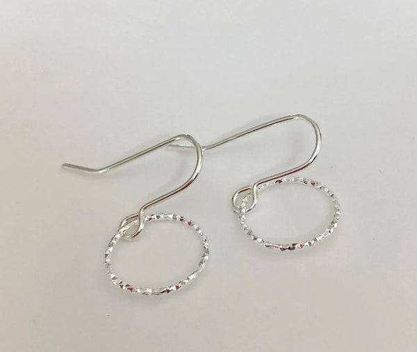 Sterling Silver Diamond Cut Hoops