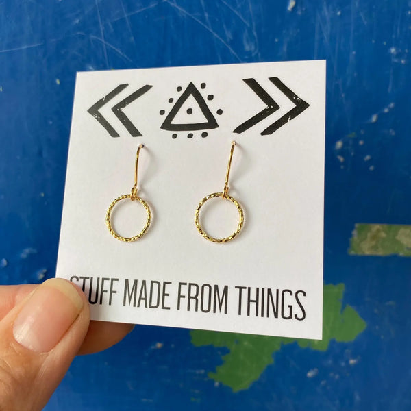 Gold Plated Diamond Cut Hoops, Stuff Made from Things