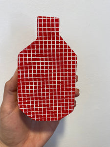 Wooden Vase - Angular, Red
