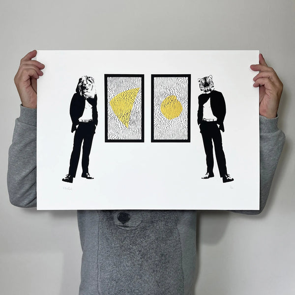 Lion & Tiger Abstract, A2, Memori Prints