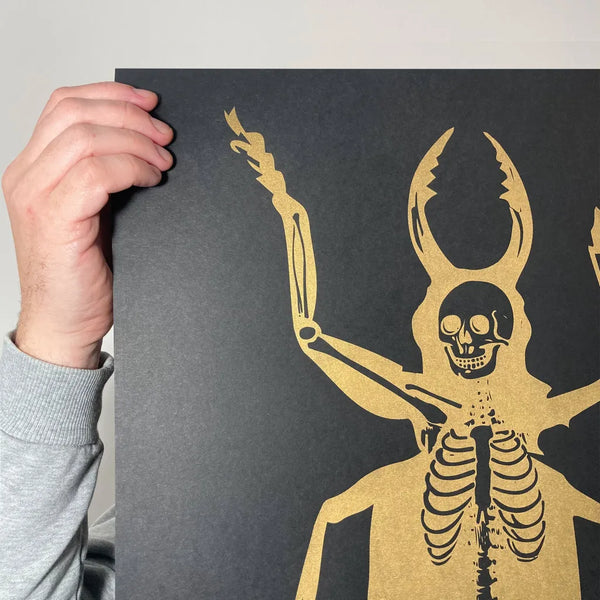 Metamorphasis, A2, Gold on Black, Memori Prints