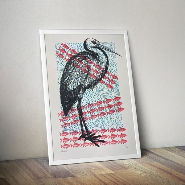 Stork By The River, A3,  Memori Prints