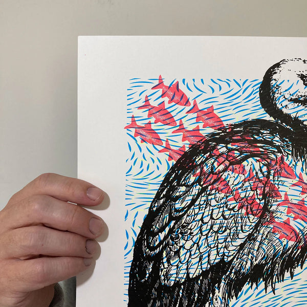 Stork By The River, A3,  Memori Prints