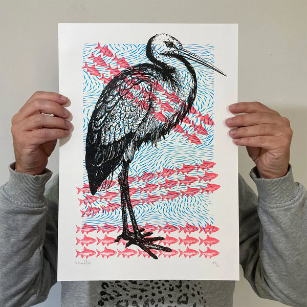 Stork By The River, A3,  Memori Prints