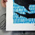 Whale Sharks, A2 (Blue & Black), Memori Prints