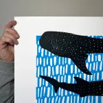 Whale Sharks, A2 (Blue & Black), Memori Prints