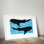 Whale Sharks, A2 (Blue & Black), Memori Prints
