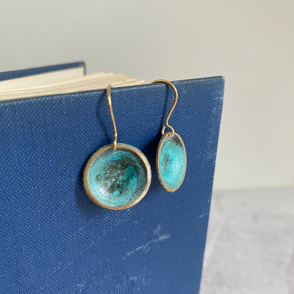 Verdigris Dome Earrings, Stuff Made from Things