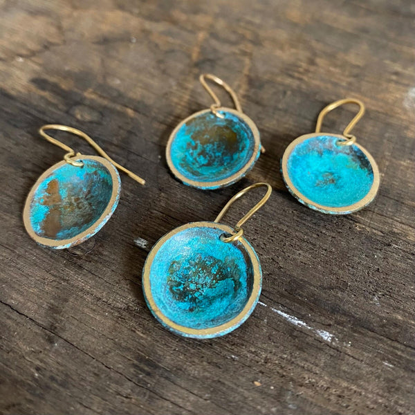 Verdigris Dome Earrings, Stuff Made from Things