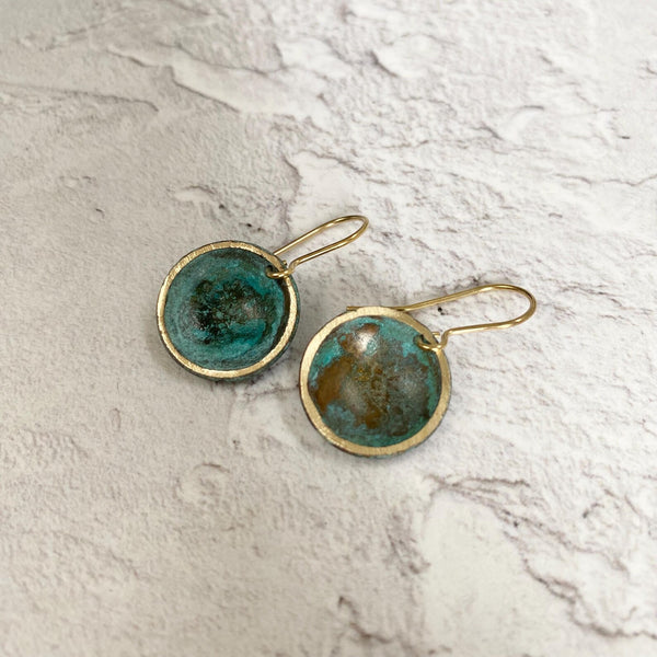Verdigris Dome Earrings, Stuff Made from Things