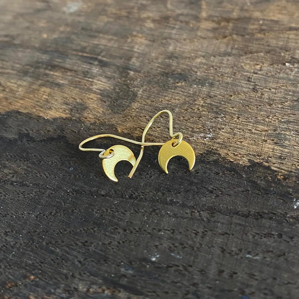 Tiny Cresent Moon Earrings, Stuff Made from Things