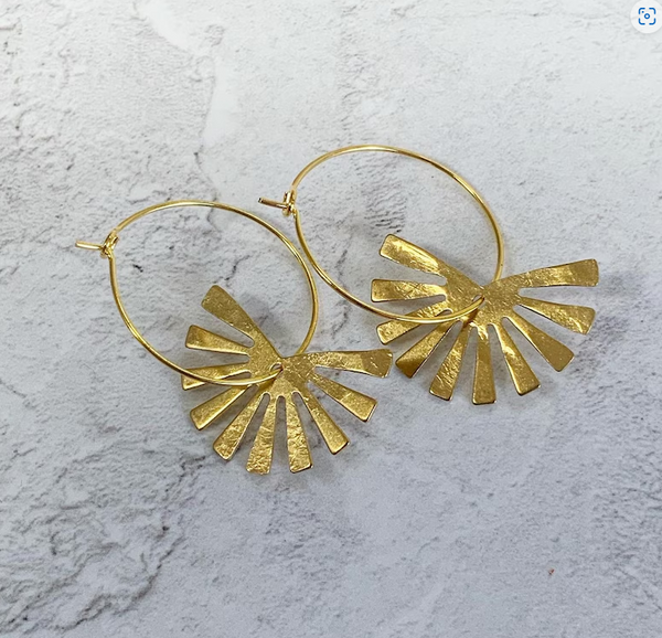 Sun Beam Earrings - Various finishes