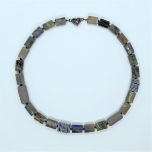 Labradorite Gemstones & Porcelain Necklace, CB53