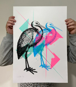 Stork Nightmares (A4, 5 colours), Memori Prints